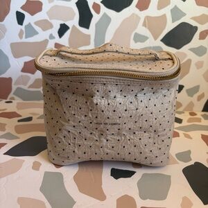 Kate Spade Beige Polka Dot Lunch Bag canvas linen